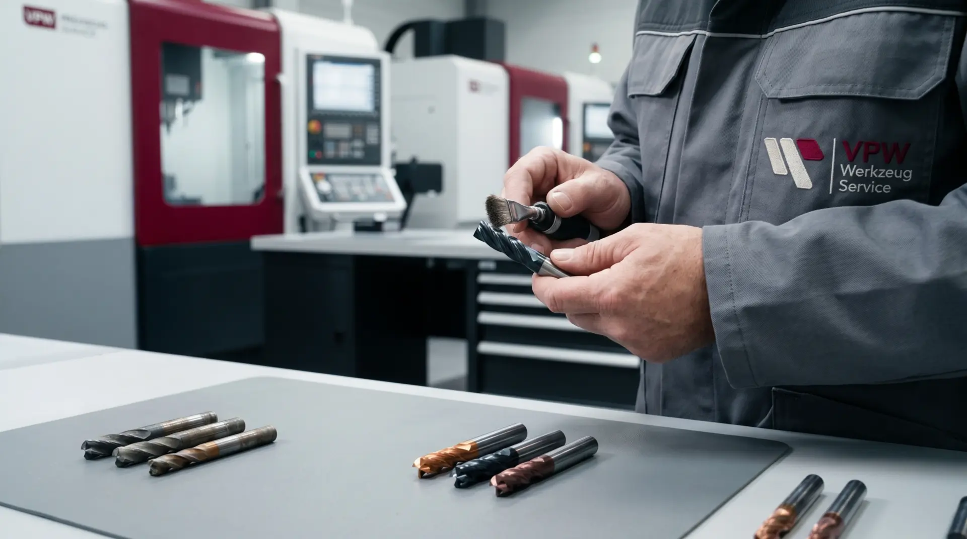 002 Fotorealistischer Close Einer Modernen Werkzeugservice Werkstatt Sehen 4k Master