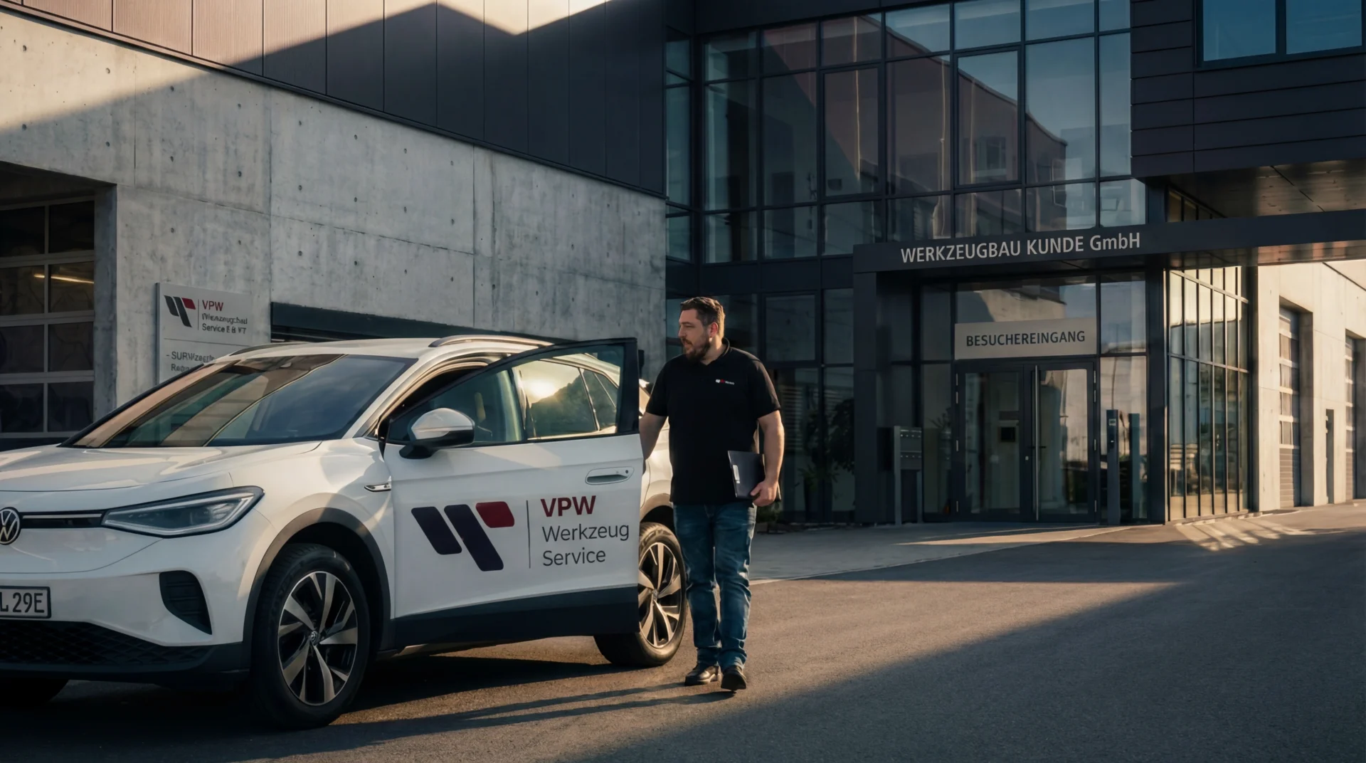 Ein Mitarbeiter Aussendienst Steigt Einer Dokumentenmappe 4k 16